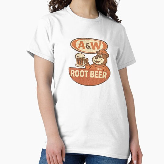 Retro A&W Root Beer Bear – Vintage Distressed Soda Mascot Graphic T-Shirt