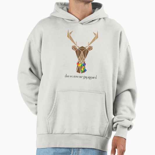 Don we now our gay apparel: full color reindeer Hoodie