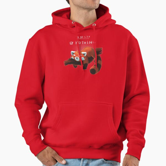 Red Panda Day - to Do List Nothing - Cute Fluffy Animal - Procrastinate Hoodie