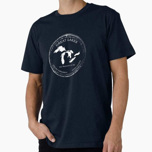 Great Lakes Logo - Always Fresh, Sometimes Frozen/ Official Great Lakes Apparel/ Great Lakes Ice Age, design by rak-haun-dinj Premium T-Shirt