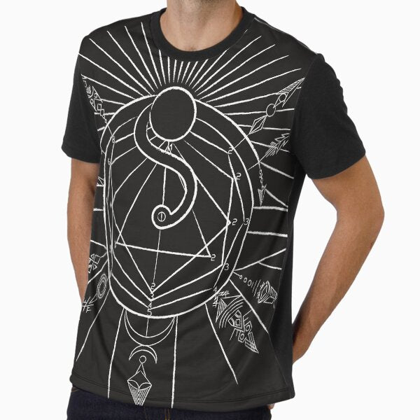 Zen hurdy-gurdy mandala - white pattern Graphic T-Shirt