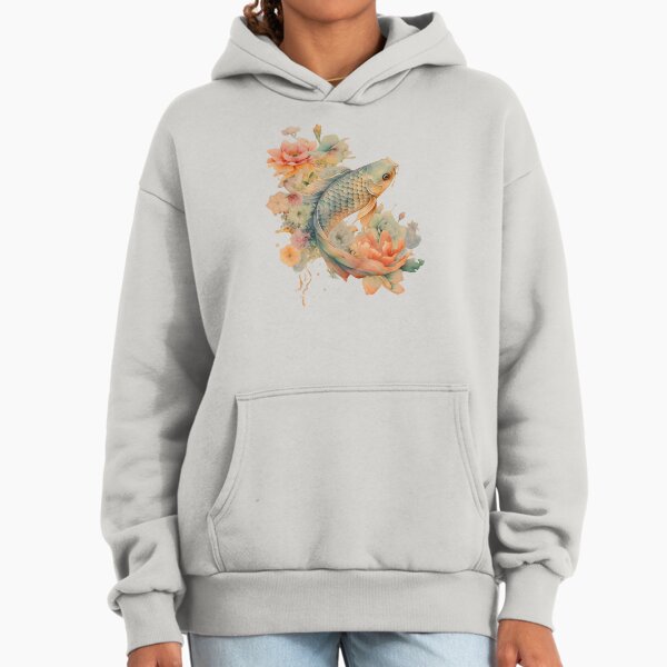 "Floral Japanese Koi Fish." Hoodie