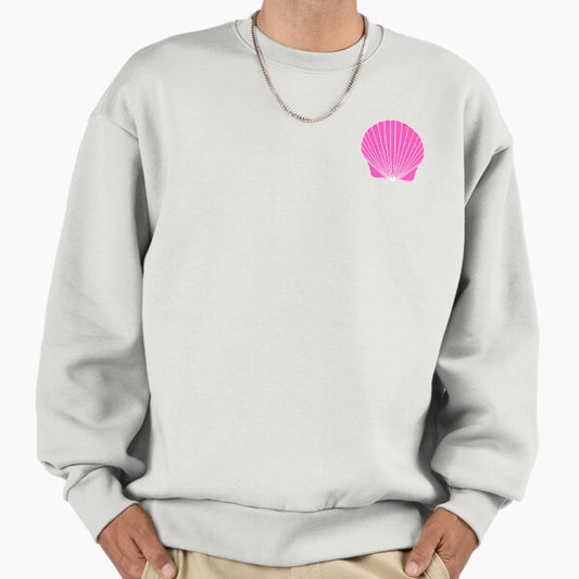 Ocean Scallop Shells Pink and White Sweatshirt