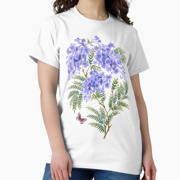 Jacaranda tree with flowers and leaves T-Shirt