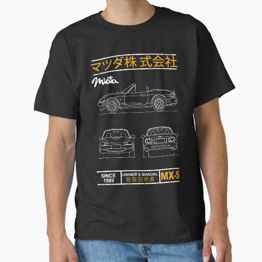 Blueprint of the MX-5 Miata T-Shirt