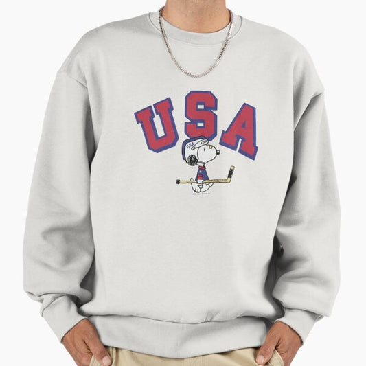 Snoopy USA Ice Hockey Player Sweatshirt