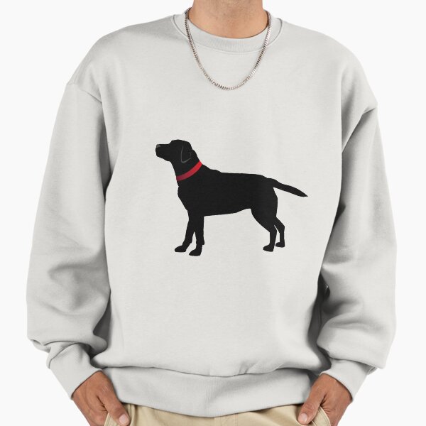 Black Labrador with Red Collar Sweatshirt