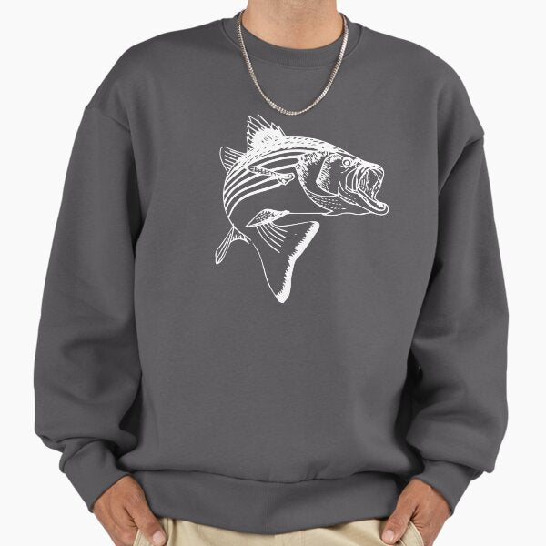 Striped Bass - White Sweatshirt
