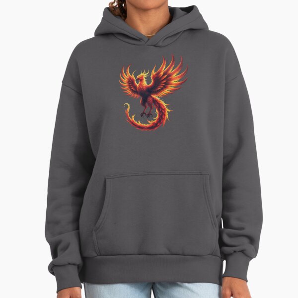 Phoenix Rising - Fiery Mythical Bird Art Hoodie