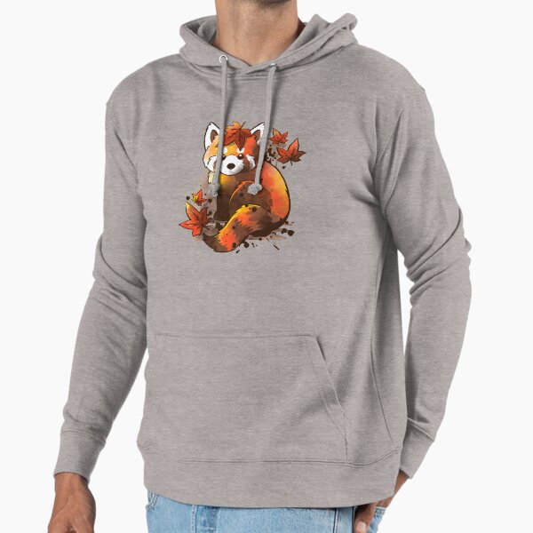Red panda red leaves Hoodie