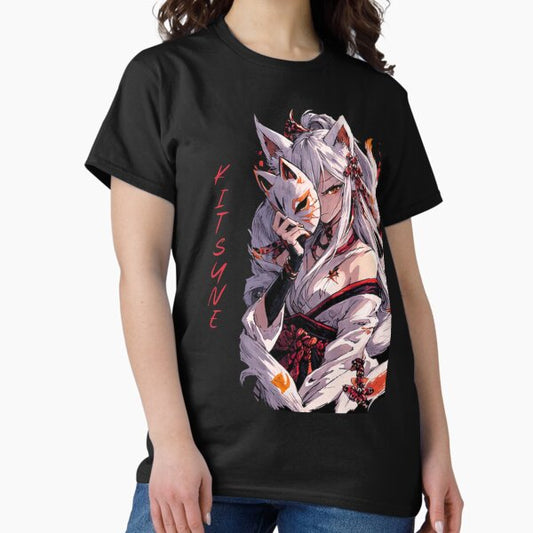 Anime Kitsune Girl Waifu Manga Fox T-Shirt