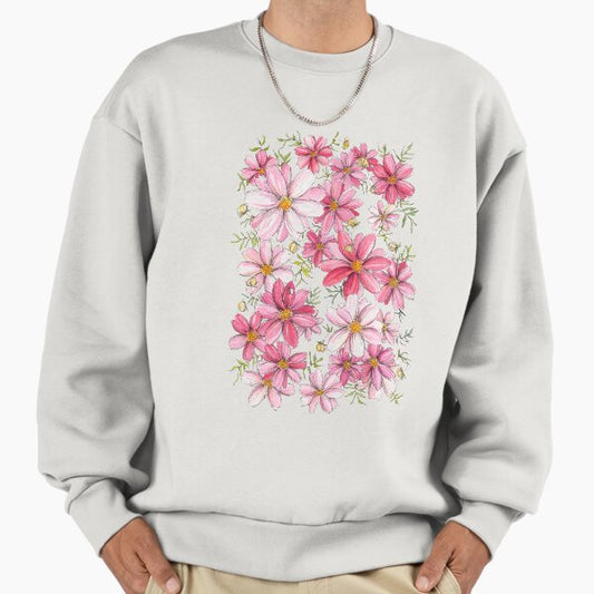 Pink Floral Pattern Sweatshirt