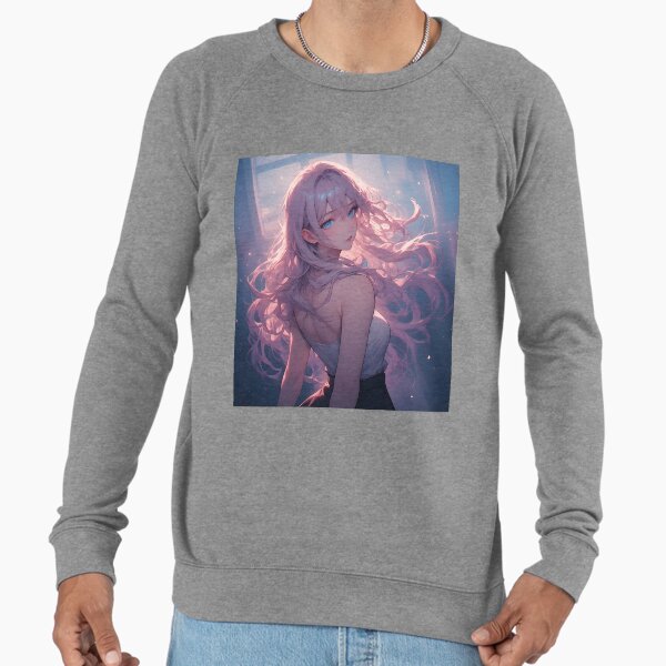 Kawaii Pastel Waifu Cute Anime Girl Aesthetic Lightweight Sweatshirt