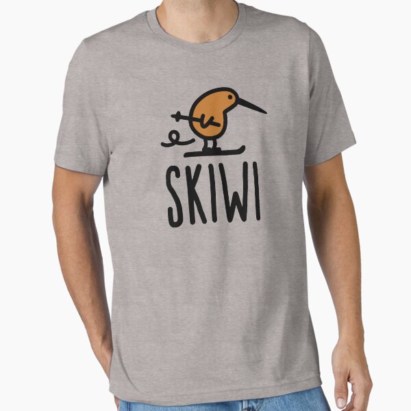 Skiwi funny kiwi New Zealand bird ski cartoon T-Shirt