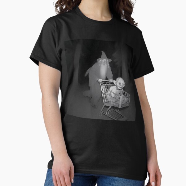 Grey Wizard Pushing Gollum Meme T-Shirt
