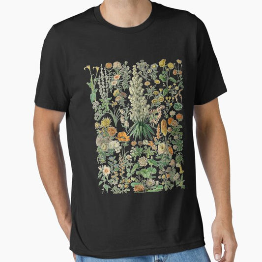 Vintage Inspired Flower Botanical Chart T-Shirt