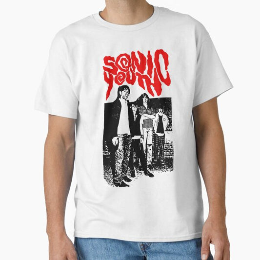 Big Red Typography Band With Face Member T-Shirt