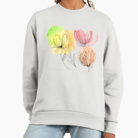 Watercolor Abstract Spring Flowers Sweatshirt