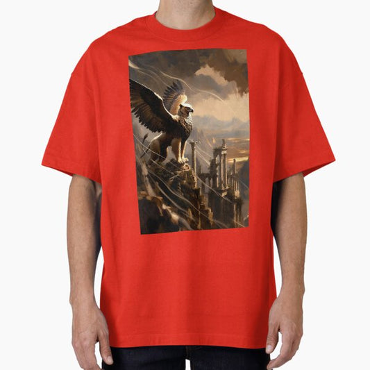 Golden Mythic Griffin on the Cliff T-Shirt