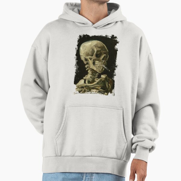 Skull Of A Skeleton With A Burning Cigarette - Vincent Van Gogh Hoodie