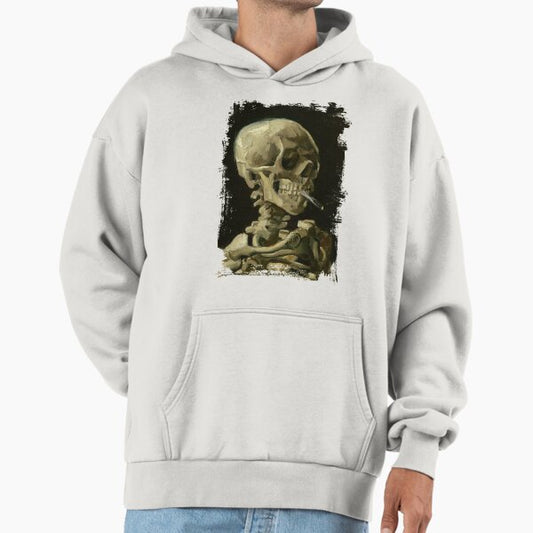 Skull Of A Skeleton With A Burning Cigarette - Vincent Van Gogh Hoodie