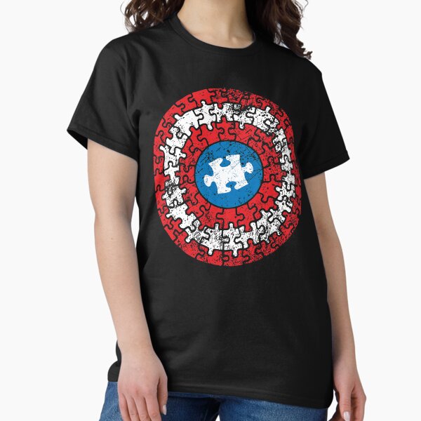Captain Autism Heroic Puzzle Shield T-Shirt
