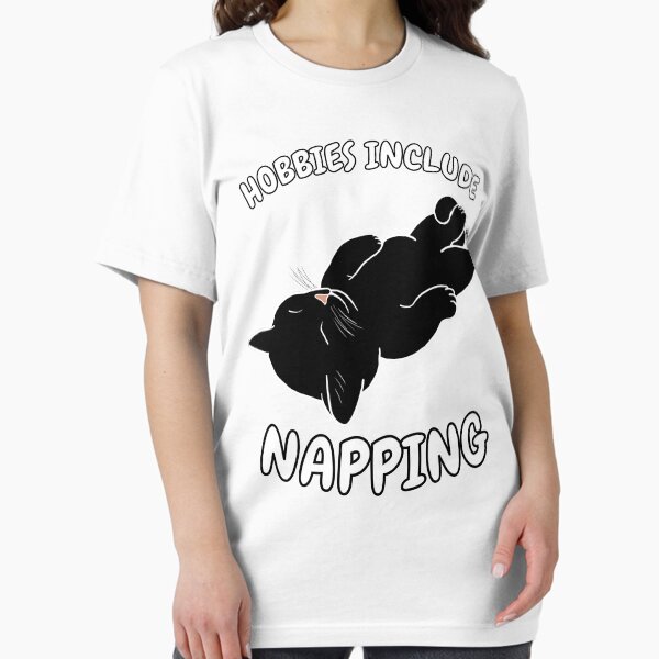 Hobbies Include Napping | Sleeping Black Cat T-Shirt