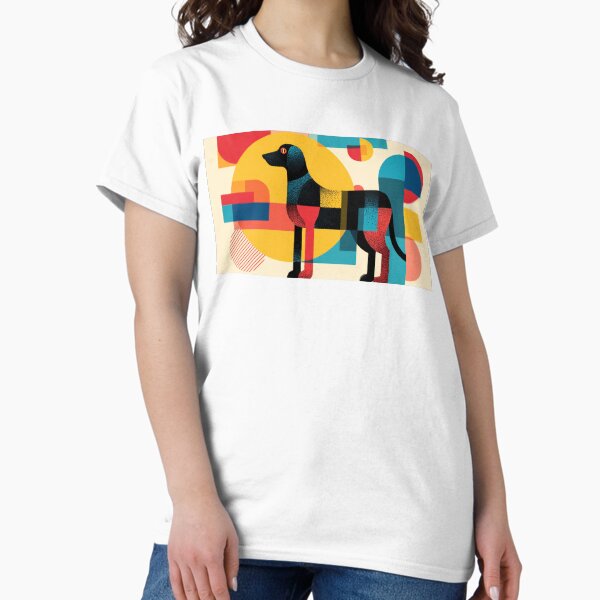 Dog artwork with geometric shapes T-Shirt