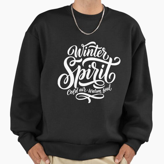 Winter Spirit – Cozy Winter Typography Design (White) Sweatshirt