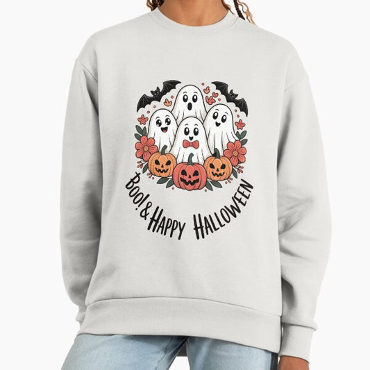 Halloween Coquette Spooky Season Fall Halloween Three Friendly Ghosts Sweatshirt