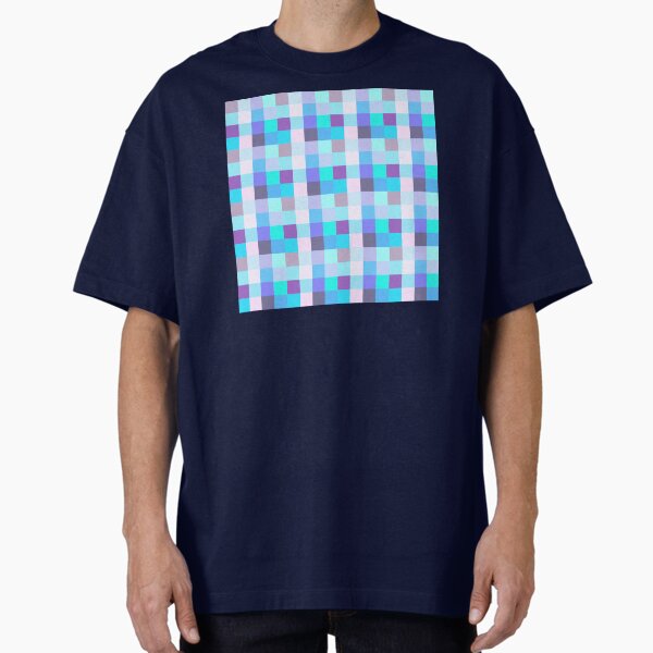 Bright mosaic squares in soft blue and purple colors T-Shirt