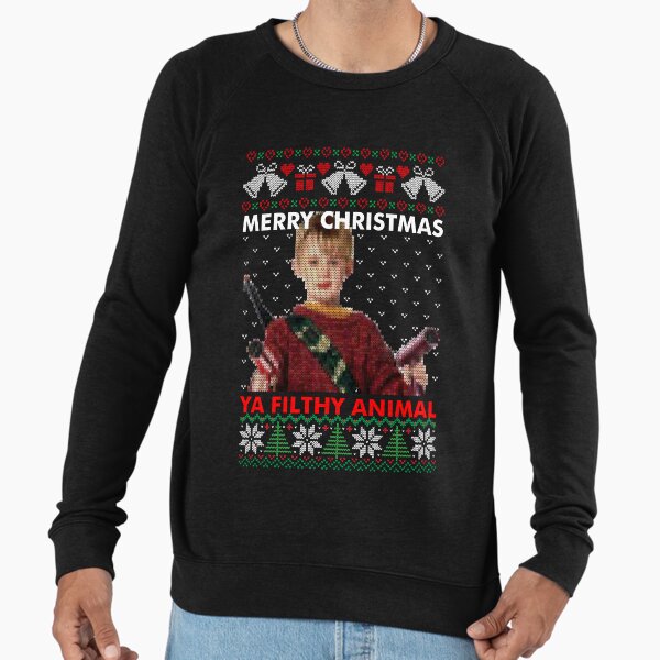 Kevin merry christmas ya filthy animal knitted Lightweight Sweatshirt