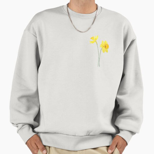 Hand painted yellow daffodils watercolor painting Sweatshirt