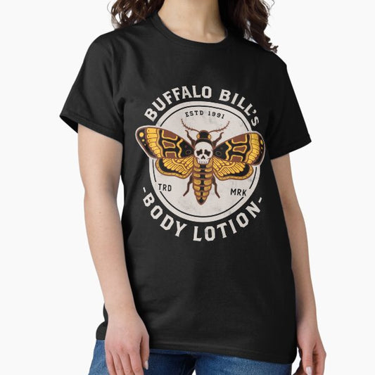 Buffalo Bill's Body Lotion - Death's Head Moth - Horror - Distressed Vintage Design T-Shirt