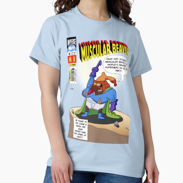 Muscular Beaver Comic T-Shirt