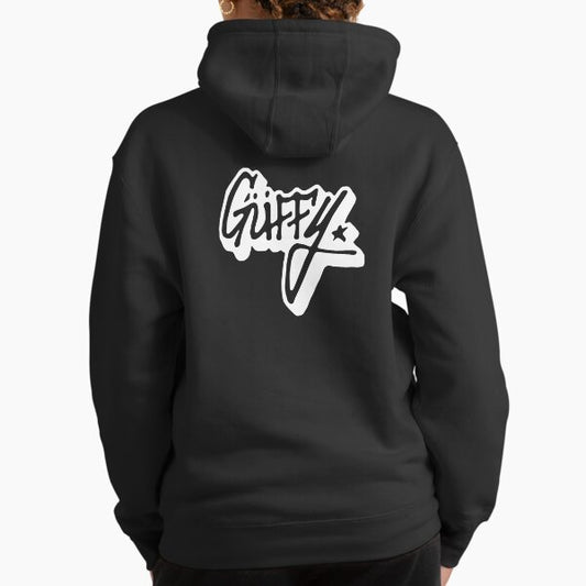 Güffy / Guffy Clothing Brand White Outline Transparent Design Logo from Los Santos, San Andreas Hoodie