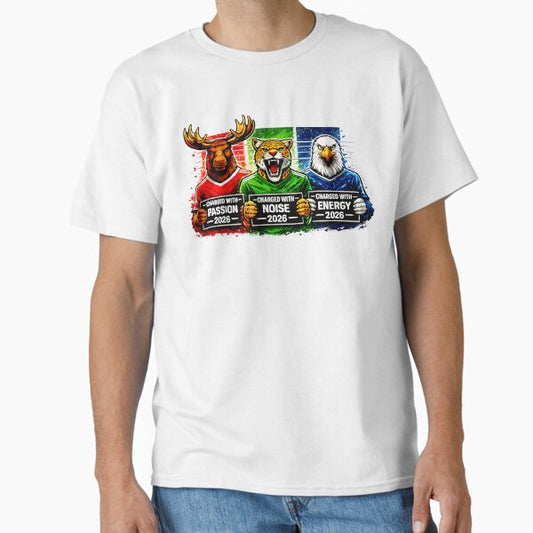 Wild Fan Energy Animal Trio – Passion Noise Energy Sports Design T-Shirt