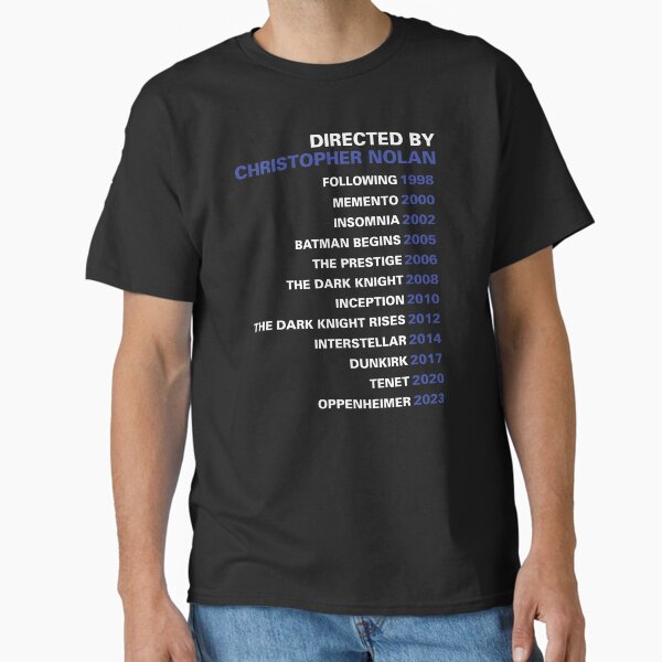 Christopher Nolan - Director's Filmography T-Shirt