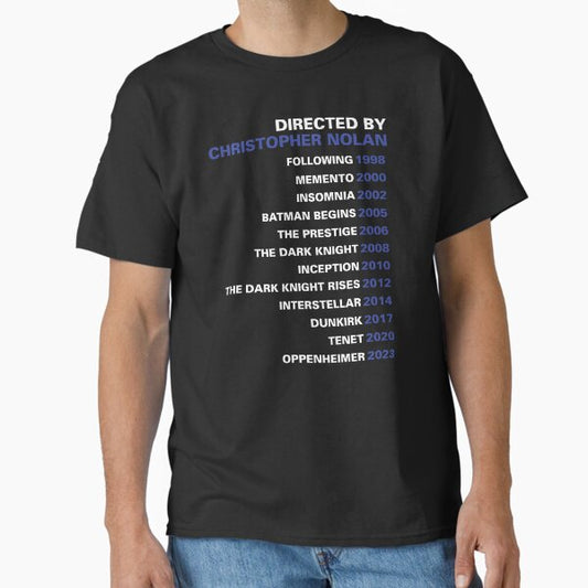 Christopher Nolan - Director's Filmography T-Shirt