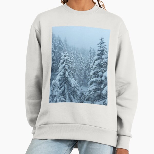 Misty Snow Covered Pine Forest Sweatshirt
