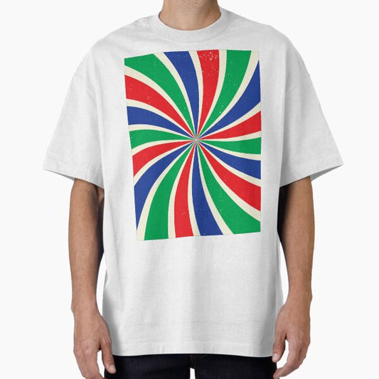 Textured Retro Sunburst | Red, Green, Blue T-Shirt
