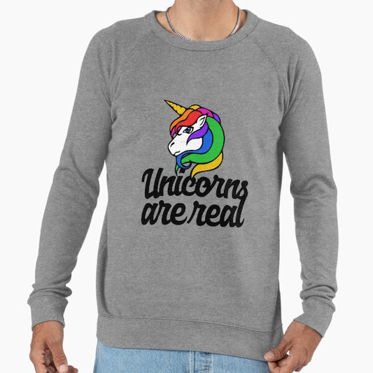 Unicorns are real Lightweight Sweatshirt