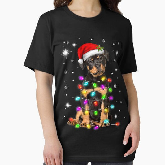 Christmas With Rottweiler Dog T-Shirt