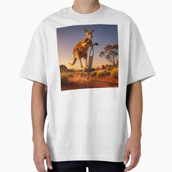 Happy Kangaroo Hops on Pogo Stick T-Shirt