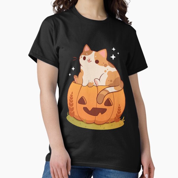 Orange pumpkin cat T-Shirt