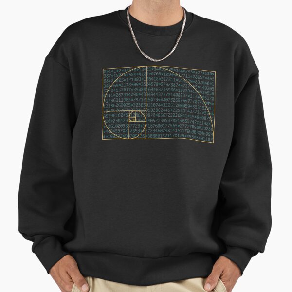 Fibonacci Sequence Number Pattern behind Golden Ratio Spiral Sweatshirt