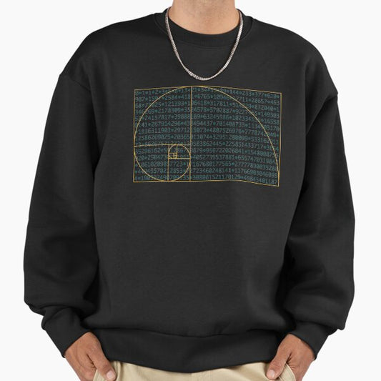 Fibonacci Sequence Number Pattern behind Golden Ratio Spiral Sweatshirt