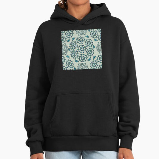Retro Butterfly Spiral Mosaic Pattern Hoodie