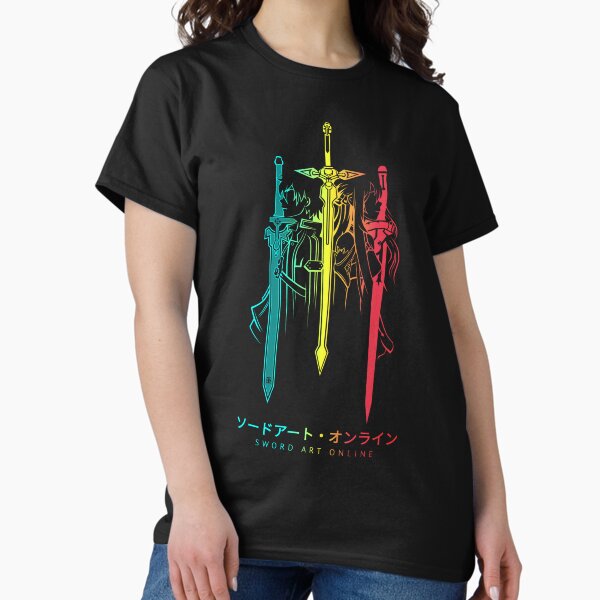 Vibrant Sword Silhouette Design T-Shirt
