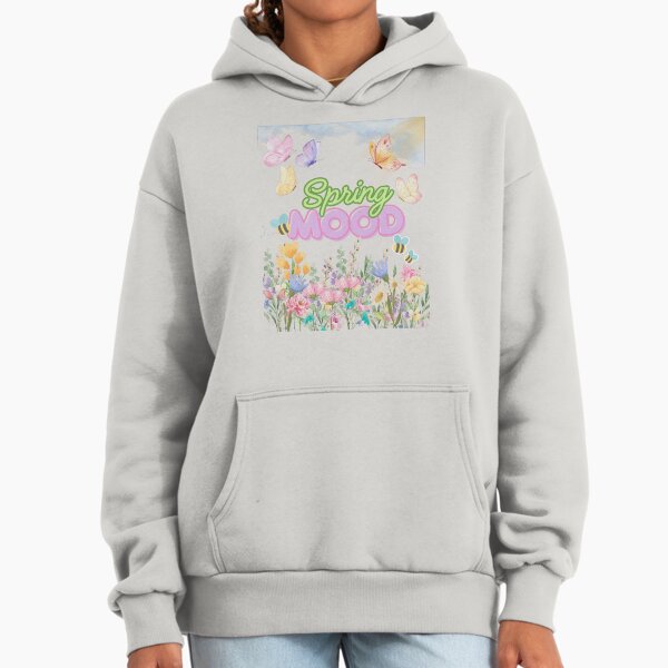 Spring Mood Floral Shirt – Pastel Butterfly Aesthetic Spring Tee Hoodie